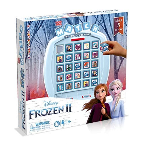Image of Winning Moves Frozen 2 Top Trumps Match Board Game, Travel to Arendelle and play with Elsa, Anna and Olaf, Race to Match 5 of the same characters in a row, gift and toy for boys and girls aged 4 plus