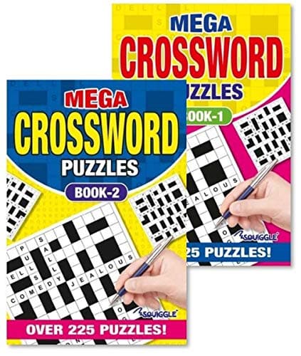 Image of Martello A5 Mega Crossword Travel Puzzle Books - Books 1 & 2, Over 450 Puzzles