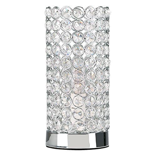 Image of MiniSun | Modern Polished Chrome & Clear Acrylic Jewel Cylinder Touch Table Lamp | Table Lamps & Home Improvements Essential