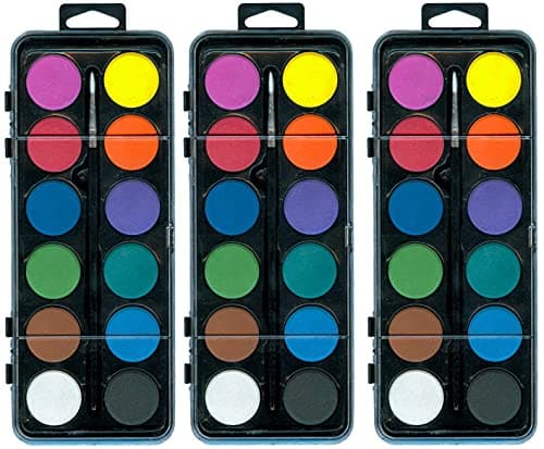 Image of Major Brushes 12-Disc Watercolour Set with Brush - Pack of 3