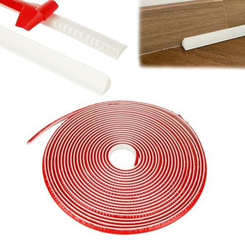 Image of YAYODS 10M TPE Quadrant Trim Self-Adhesive Wall Corner Edging Strip, 12mm x 9mm Flexible Internal Corner Moulding for Laminate Flooring Skirting, Ceiling, Kitchen Worktop, Cabinet & Tile Edge