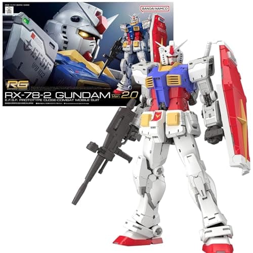 Image of Bandai Hobby | Real Grade 1/144 RX-78-2 Gundam Ver. 2.0 Model Kit | Mobile Suit Gundam | Easy Snap-Fit Assembly, No Glue or Paint Required