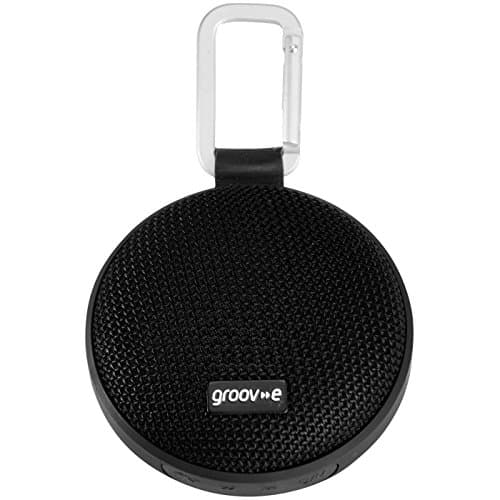 Image of groov e WAVE I Wireless Bluetooth Speaker - Portable Travel Speaker with Carabiner Keyring Clip - 6 Hours Audio Playback, IPX4 Splash Proof - Black