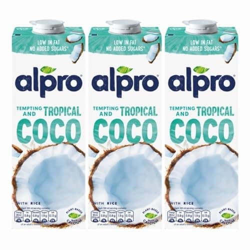 Image of Original Coconut Milk 1L x 3 Compatible with Alpro Plant Based Long Life Vegan Drink with Welari Thank You Card | (3 Pack)