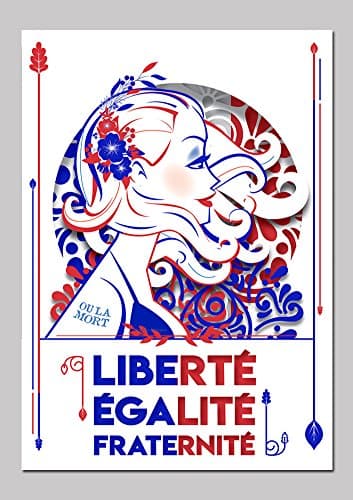 Image of Sticker Size 7.4cm x 10.4 cm Freedom Equality Brotherhood (or Death)