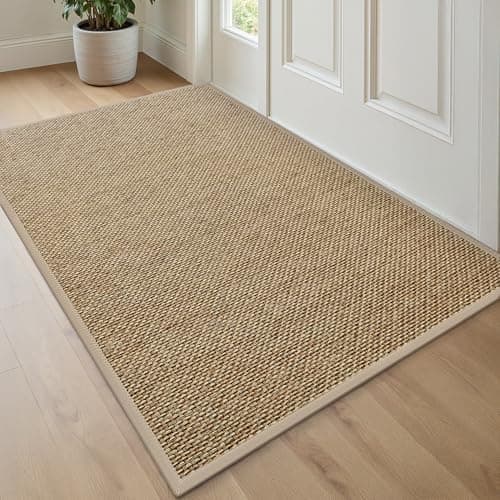 Image of DEXI Door Mat 80 x 120 cm, Non-slip Dirt Trapper Doormat Inside with Rubber Backing, Low Profile Indoor Floor Mats for Hallway Entrance, Doorways, Porch, Beige