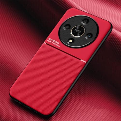Image of YUECXIN Case for Honor Magic6 Lite 5G/Magic 6 Lite, Ultra thin Silky Soft Skin Texture Touch Cover, Simple Stylish Non-Slip Shockproof PU+TPU Silicone Bumper Case Cover. Red