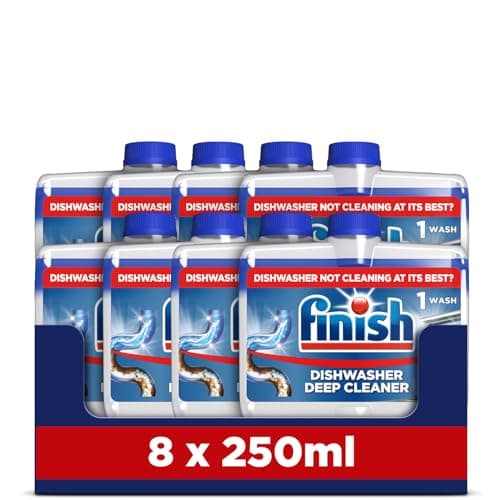 Image of Finish, Dishwasher Cleaner, Fresh Scent, 2.0L (250ml x 8 pck), Removes Grease, Limescale and Dissolves Clogs, Fights Odour for a Cleaner Hygienic Dishwasher Machine