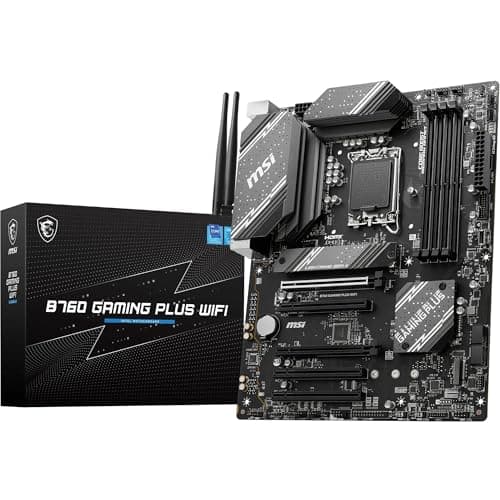Image of MSI B760 Gaming Plus WiFi Motherboard, ATX - Supports 14th, 13th and 12th Gen Intel Core Processors, LGA 1700 - DDR5 6800+MHz/OC, 2 x PCIe 4.0 x16, 2 x M.2 Gen4, 2.5G LAN, Wi-Fi 6E