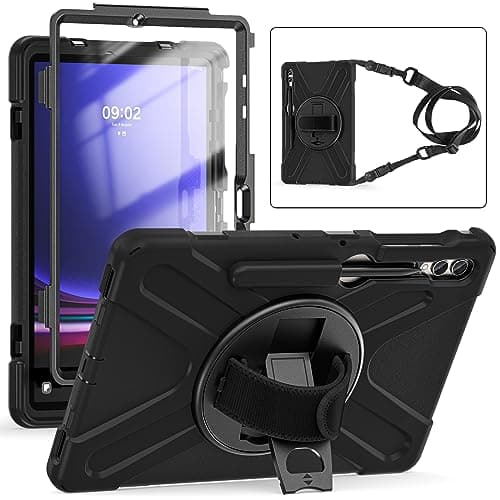 Image of iCatchy Case for Samsung Galaxy Tab S10+ Plus 2024/ S9 FE+/ S9+ Plus 2023 /S8 Plus/ S7 Plus / S7 FE 12.4 Inch Heavy Duty Rugged Shockproof Cover Built-in Screen Protector with Hand Strap