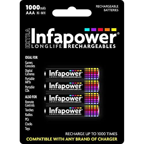 Image of InfaPower Longlife Rechargeable Ni-MH AAA Batteries - Pack of 4,B002