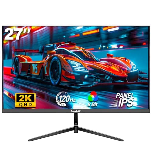 Image of Gawfolk 27" 2K Gaming Monitor - 120Hz, QHD PC Computer Screen IPS with G-Sync/Adaptive Sync, Flicker-Free, Support VESA Mountable (75x75mm)