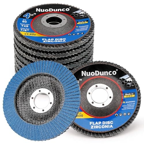 Image of NuoDunco Flap Disc 115mm 80 Grit Zirconia Grinding Wheel, Abrasive Discs Type 29 for Stainless Steel, Cast Iron and Sheet Metal, 10 Pack