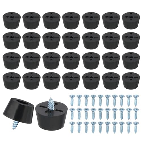 Image of PATIKIL 28 Set Rubber Feet, 15x12x8mm Cutting Board Feet Non Slip Bumpers 3mm Screw on Rubber Feet Round Black Pads for Electronics Furniture Cutting Board Chairs Cabinet Sofa Speaker