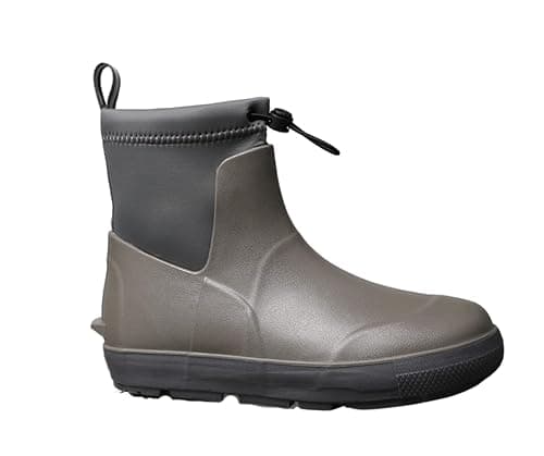 Image of IVACHY Men’s Waterproof Ankle Wellie Boots – Lightweight Slip-On Rain Boots for Outdoor, Garden & Work Use (UK Sizes 7-12, Khaki, green,Black)