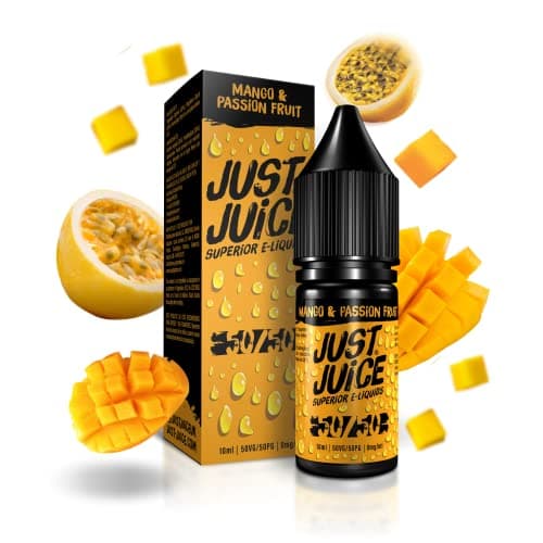 Image of Just Juice Superior E-Liquids Vape Liquid with No Nicotine - Mango & Passionfruit Flavour - 10ml Bottle, 50/50 0mg e-Liquid, Nic Free eliquid