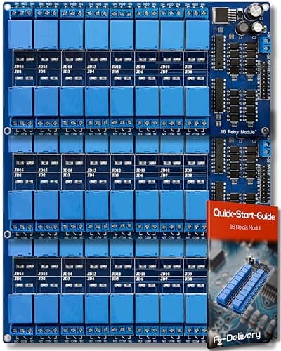 Image of AZDelivery 3 x 16 Channel Relay Module DC 12V with Optocoupler Low Level Trigger Relay Module Board compatible with Arduino Including E-Book!