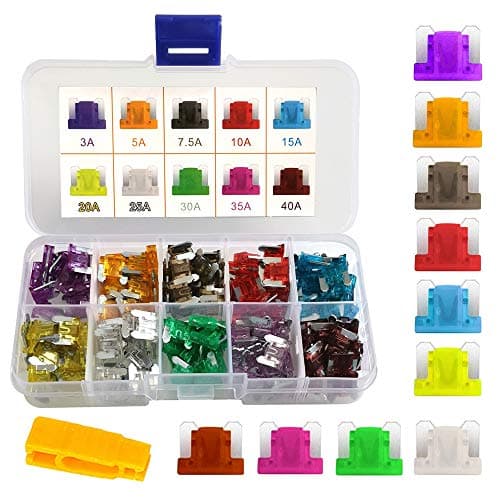 Image of Gebildet Low Profile Car Fuse Set 100 pcs 12V-24V Assorted Small Blade for Auto, Truck, SUV, Home (3/5/7.5/10/15/20/25/30/35/40 AMP Replacement)