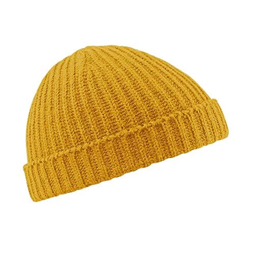 Image of Beechfield Unisex Beechfield Unisex Retro Trawler Winter Beanie Hat Baseball Cap, Gold (Mustard), One Size