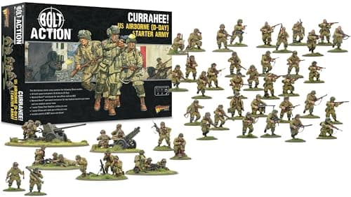 Image of Warlord Games US Airborne (D-Day) Currahee! Starter Army 28mm Scale Plastic Miniatures for Bolt Action Highly Detailed World War 2 Miniatures