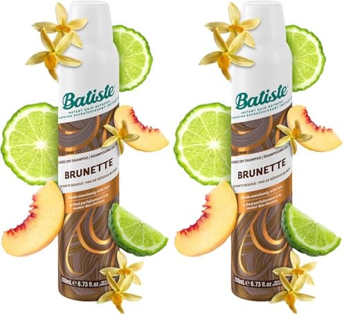 Image of Batiste Dry Shampoo in Brunette with a Hint of Colour 200ml, No Rinse Spray to Refresh Hair in Between Washes, No White Residue for Brown Hair (Pack of 2)