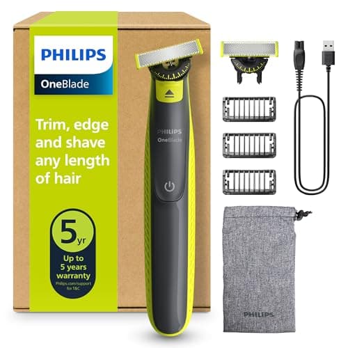 Image of Philips OneBlade 360 Authentic Electric Beard Trimmer and Shaver, 2X 360 Blades, 3X Stubble Comb (1,3,5mm), QP2724/31