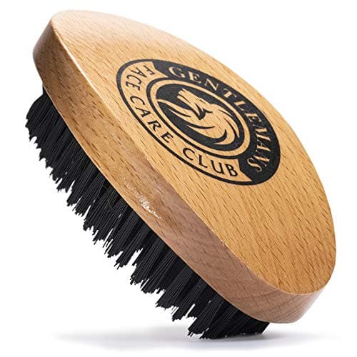 Image of Gentlemans Face Care Club Vegan Friendly Beard Brush For Men - 100% Cruelty Free Synthetic Bristle With Beech Wood Handle - Shape And Style Your Beard + Use With Beard Oil, Balm Or Wax