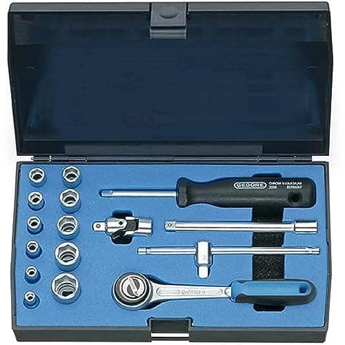 Image of Gedore 20EMU-3 1/4-Inch Tool Set - Blue/Silver (16-Piece)