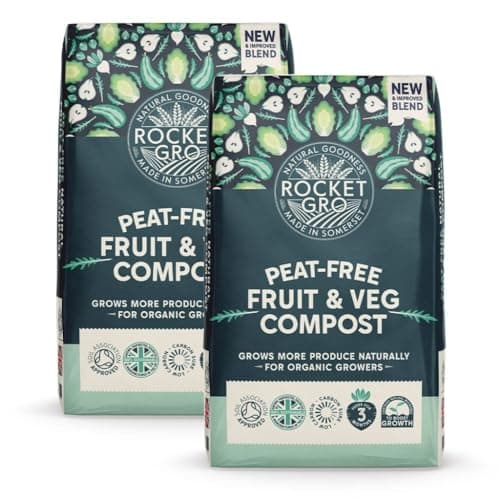 Image of RocketGro Fruit & Veg Compost - 100% Organic, Chemical-Free, Peat-Free - Ideal for High Yields and Healthy Produce - Sustainable Gardening Solution - 2X 50 Litre Compost by Thompson & Morgan