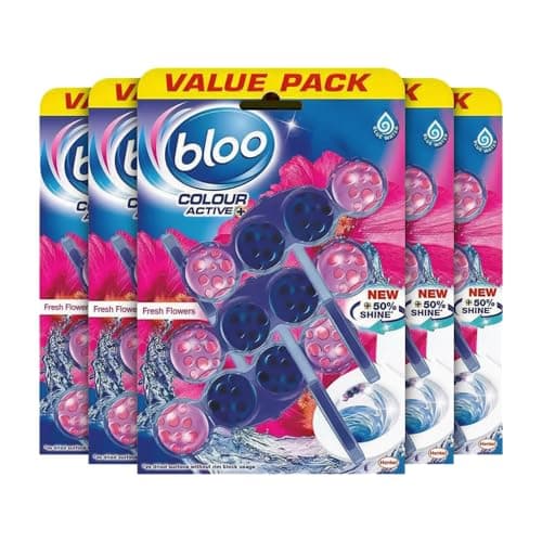 Image of Bloo Colour Active Fresh Flowers Toilet Rim Block, 50g X 6