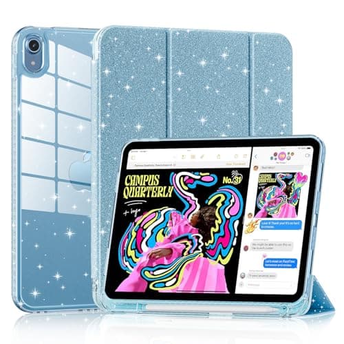 Image of Mansiruyi Case for iPad (A16) 11th Generation 11 inch 2025/iPad 10th Generation 10.9 inch 2022, iPad 11th/10th Gen Case Ultra Slim Tri-fold Stand Hybrid Cover with Pencil Holder Auto Sleep/Wake - Blue