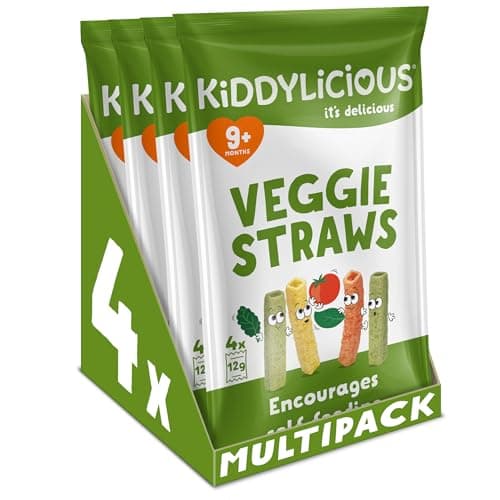 Image of Kiddylicious Veggie Straws - Delicious Snacks for Kids - Suitable for 9+ Months - 4 Packs of 4 (16 Total)