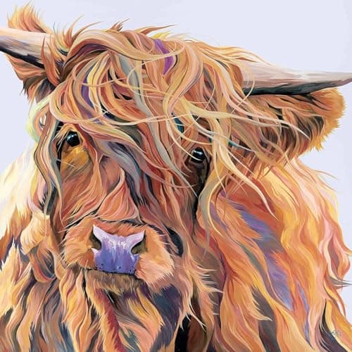 Image of Fakcrkun Highland Cow Cross Stitch Kits, 11CT Printed Cross Stitch for Adults Beginners, Complete DIY Embroidery Printed Cross Stitch Kit with Needles and Threads for Home Decor, 12x16Inch, Unframed