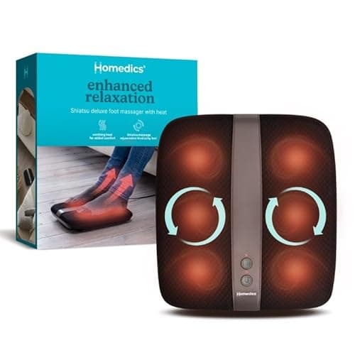 Image of HoMedics Shiatsu Deluxe Foot Massager with Heat - Electric Massager with Soothing Heat Function, 28 Rotating Nodes and Touch Controls, Targeted Relief to Soothe Tired Feet