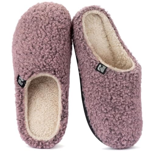 Image of RockDove Women's Sherpa Fleece Clog Slipper, Size 7/8 UK Women, Pink