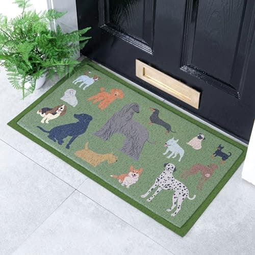 Image of Artsy Mats Dog Breeds Pattern Indoor & Outdoor Door Mat - Incredibly & Weatherproof Doormats - Non Slip Mat, (70x40 cm)