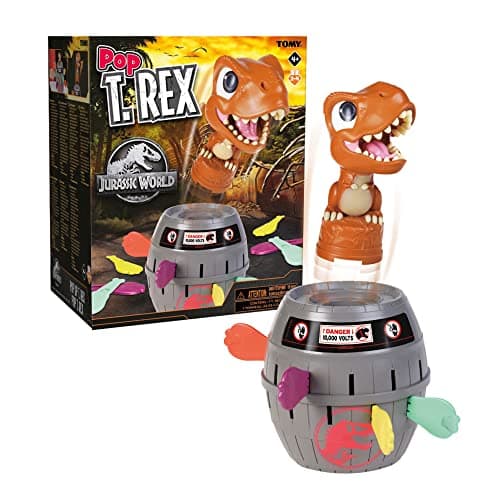 Image of TOMY Pop Up Trex Classic Children's Action Game, Family & Preschool Kids Games, Jurassic World, for Children 4, 5, 6, 7, 8 Year Old Boys & Girls & Adults