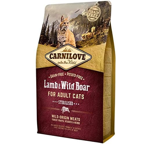 Image of Carnilove Carnilove Lamb & Jabali Adult Sterilized Dehydrated Cat Food 400 g – Pack of 13 x 31 g – Total: 400 g