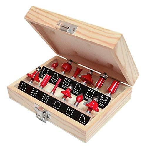 Image of Faithfull FAIRBS12 1/4 inch TC Router Bit Set of 12 with Storage case 1/4in Shank
