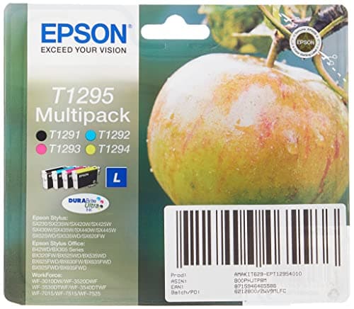Image of Epson T1295 Multipack, Print Cartridge, 1 x Black, Yellow, Cyan, Magenta, Blister with RF Alarm, Genuine