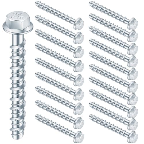 Image of 20 Pcs Concrete Screws Bolts, M8 x 80mm Hex Bolts, Flange Hexagonal Head Concrete Anchor Boltss, Used for Fixing on Masonry, Marble, Wood, Brick,Stone