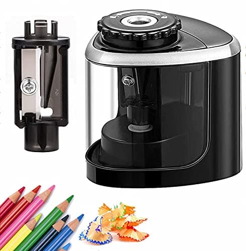 Image of Electric Pencil Sharpener,Portable Pencil Sharpener,Battery Powered Automatic Sharpeners for Colored Pencils No.2 Office/School/Classroom Adults Kids (Black1)