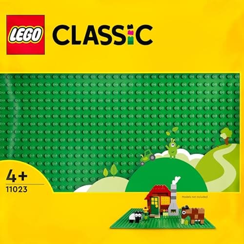 Image of LEGO 11023 Classic Green Baseplate, Square 32x32 Stud Building Grass Base, Build and Display Board Set