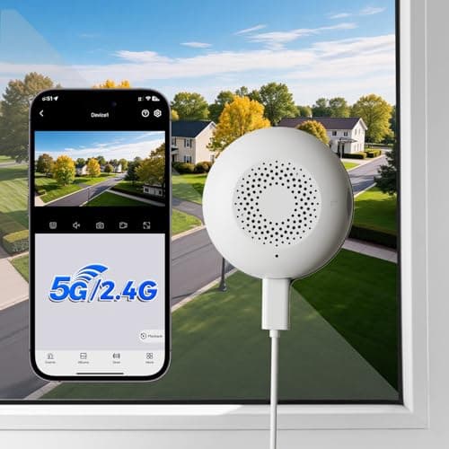 Image of Mrowly 2K 3MP Window Camera, WiFi 2.4/5GHz Window Camera for Looking Outside, Security Camera Night Vision Through Window, People/Motion Detection, 24/7 Recording, Drill-Free Installation