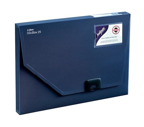 Image of Snopake A4 DocBox Dark Blue 25mm Box File with Push Lock [Pack of 1] Ref: 12845