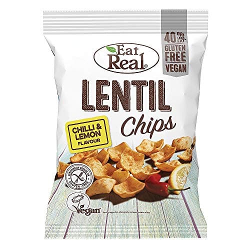 Image of Eat Real Lentil Chips Lemon Chilli 113g (Pack of 12)