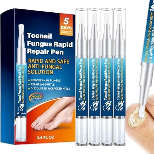 Image of Fungal Nail Treatment Pens for Toenails, Nail Care Pen Fungus Repair, Toenail Fungal Treatment for Discolored & Brittle Nails, Anti-Fungal Nails Strengthener & Care Essence, 4Pcs