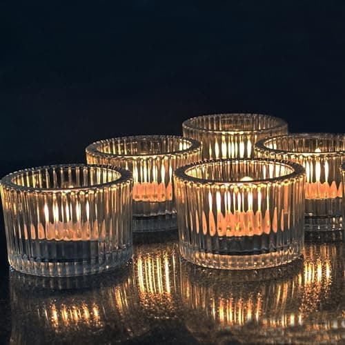 Image of 12 of Clear Tea Light Candle Holders, Tealight Holders, Candle Holders, 5 cm x 3.5 cm, Tea Light Candle Holder, Candles & Holders, for Wedding Candle, Christmas Home Decor, Birthday Party