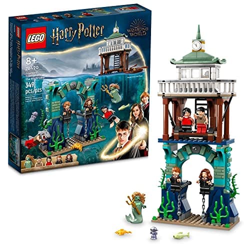 Image of LEGO Harry Potter Triwizard Tournament: The Black Lake Building Set 76420 - Goblet of Fire Toy Playset with Harry, Hermione, and Ron Minifigures, Magical Collection Set for Kids, Boys & Girls, Medium
