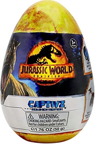 Image of Jurassic World CAPTIVZ DOMINION SLIME EGG STRETCHY BIOSYN LAB SLIME WITH POP N LOCK DINO TOY AND BATTLE TOKEN. SURPRISE EGGS.